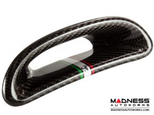 FIAT 500 ABARTH Headrest Inserts - Carbon Fiber (4pc set) - Italian Racing Stripe w/ Black Scorpion FIAT 500 ABARTH Headrest Inserts - Carbon Fiber (4pc set) - Italian Racing Stripe w/ Black Scorpion